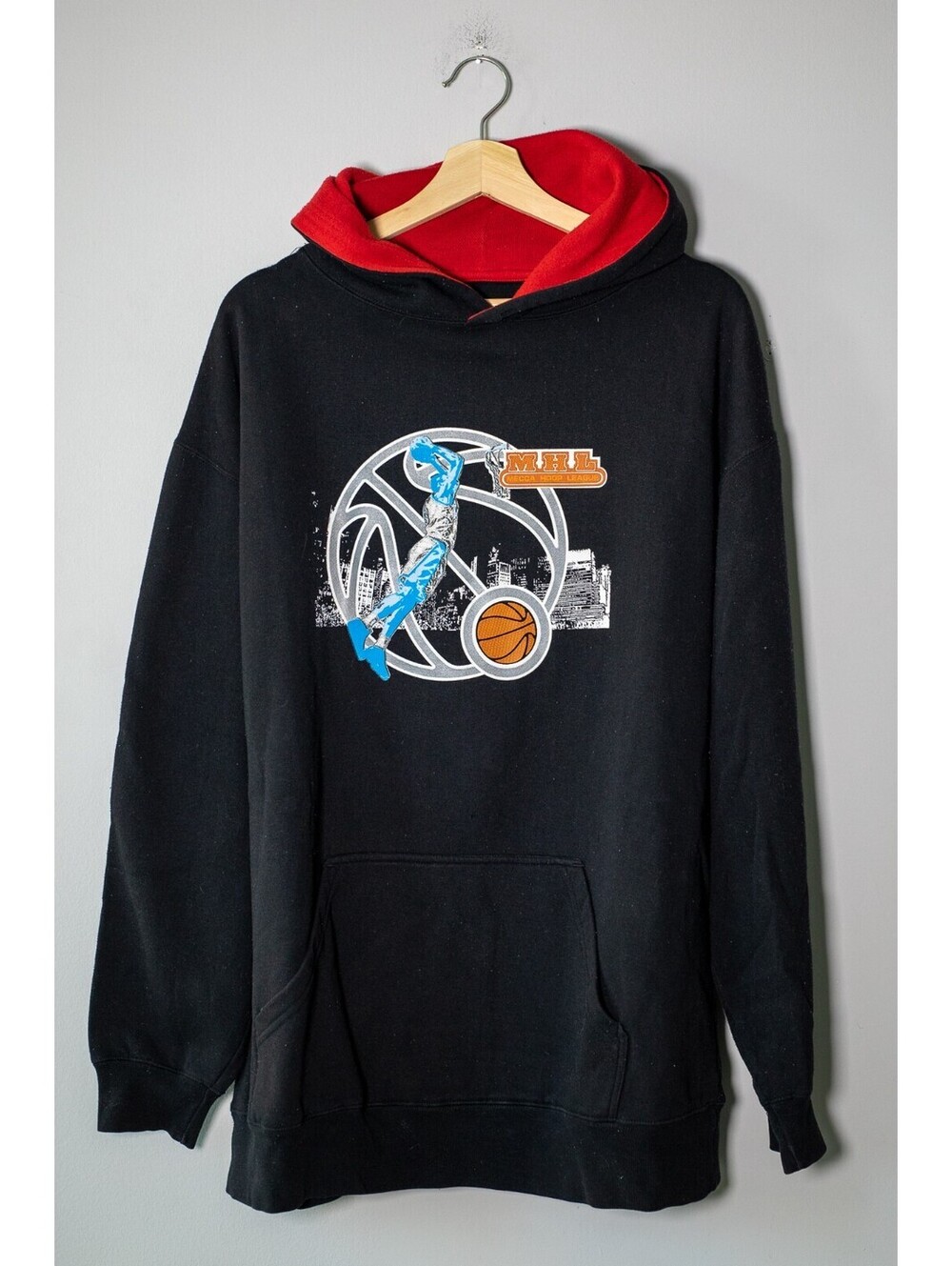 Mecca Hoop League Basketball Hoodie Men's XL Vintage Y2K